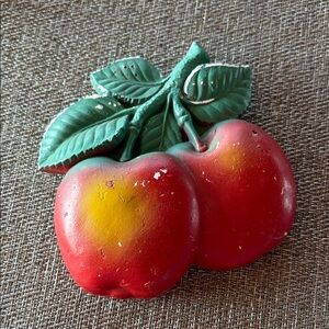 Vintage Apple Chalkware Wall Hanging Very Old Cottagecore